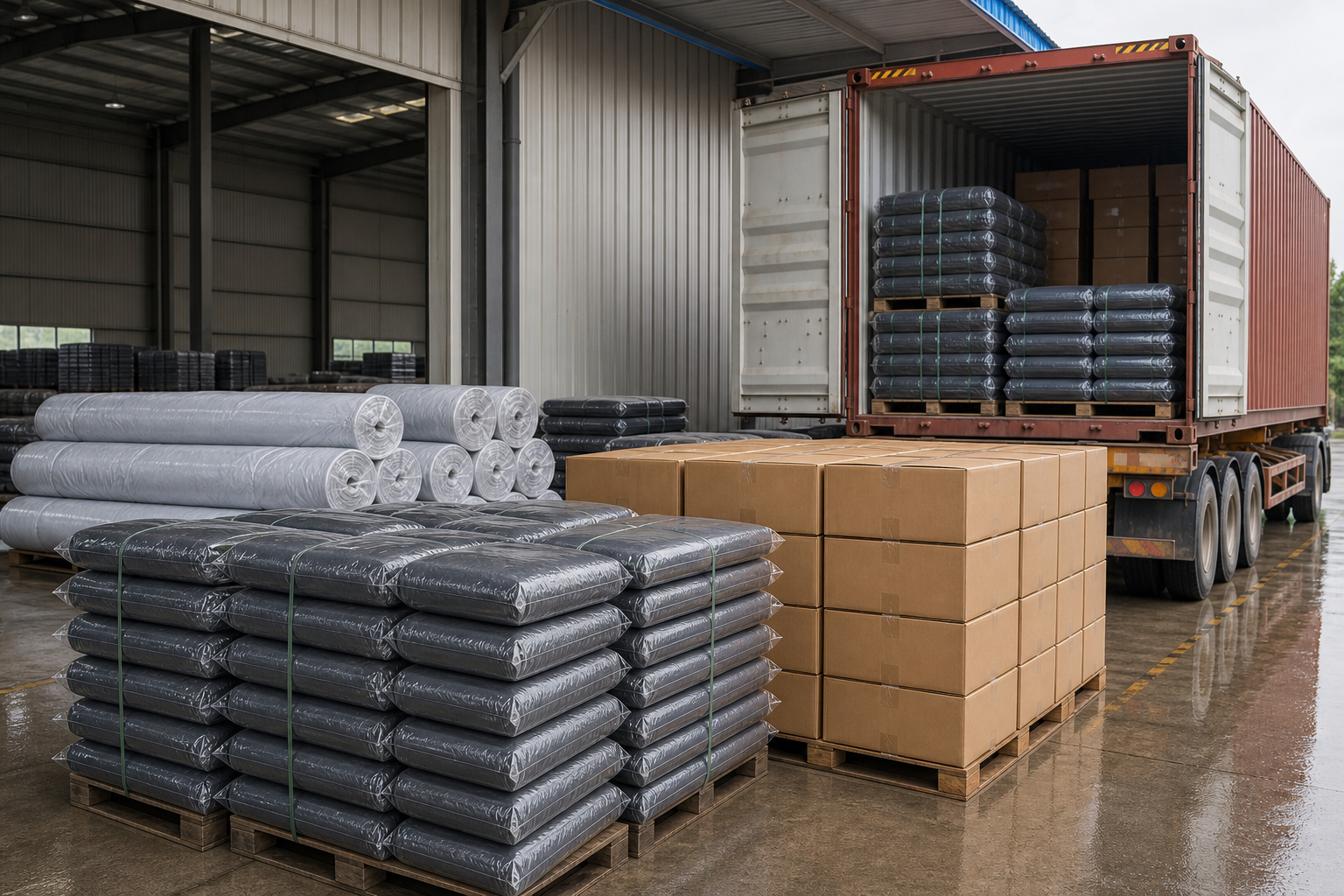 Tarpaulin cover export logistics